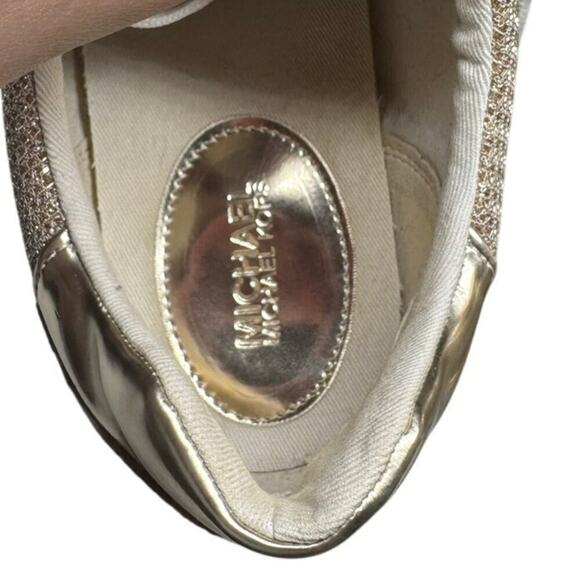 Michael Michael Kors Monique Trainer Gold and White Sparkle Size 10M - Picture 14 of 16